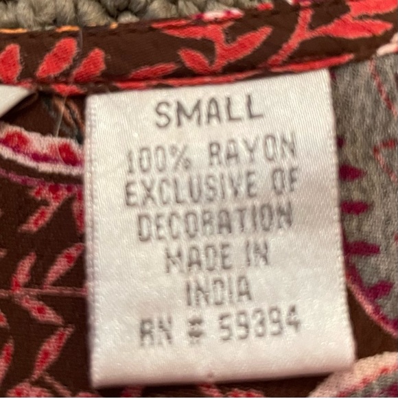 ALC Argyle Paisley Print 100% Rayon Bead Sequin V Neck Long Sleeve Blouse Small - Picture 7 of 14